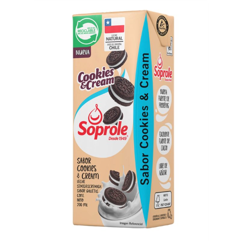 [P06]Soprole - Leche Sabor Cookies-Cream Pack 6x200ml