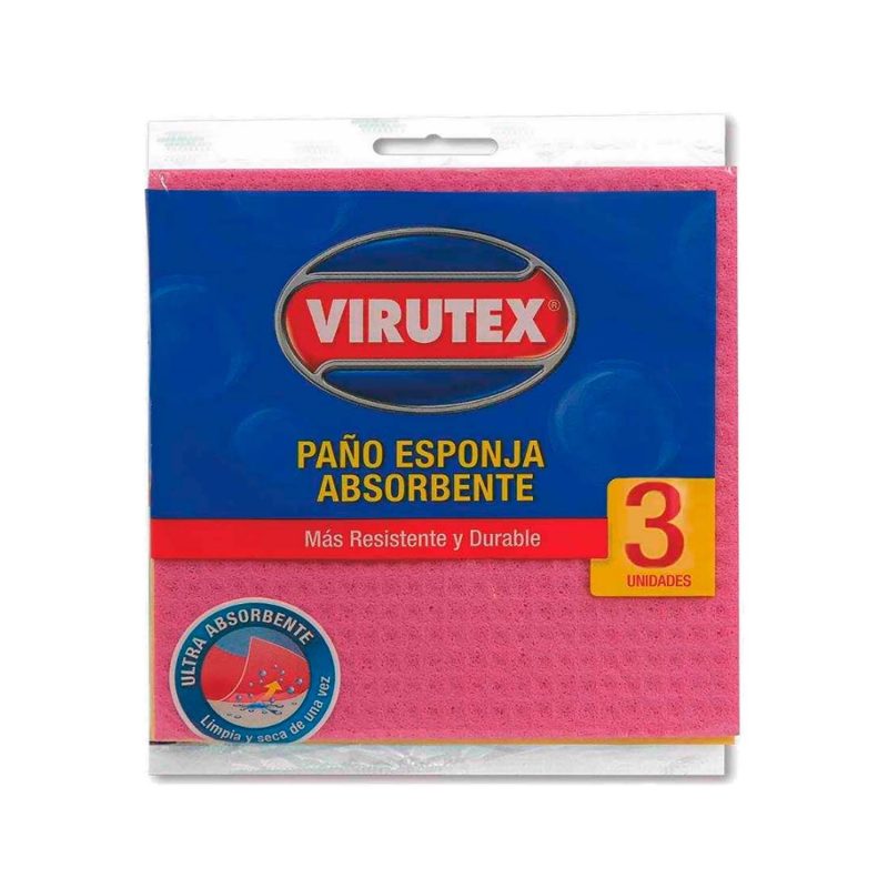 Virutex - Paño Esponja Ultra Absorbente x3