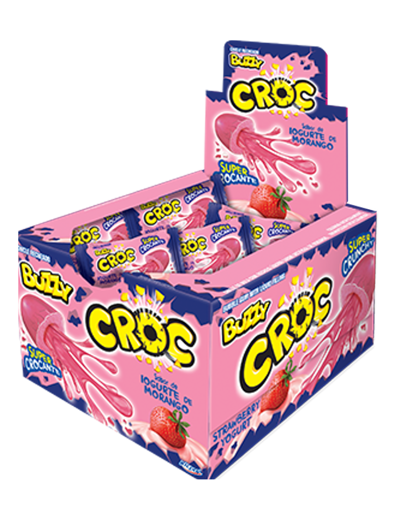 [P07]Buzzy Croc - Chicle Yogurt Frutilla 40 un.